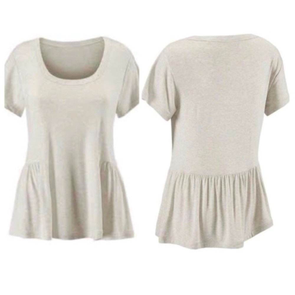 CAbi Hangout Tee in Oatmeal, size Medium, Style 5326